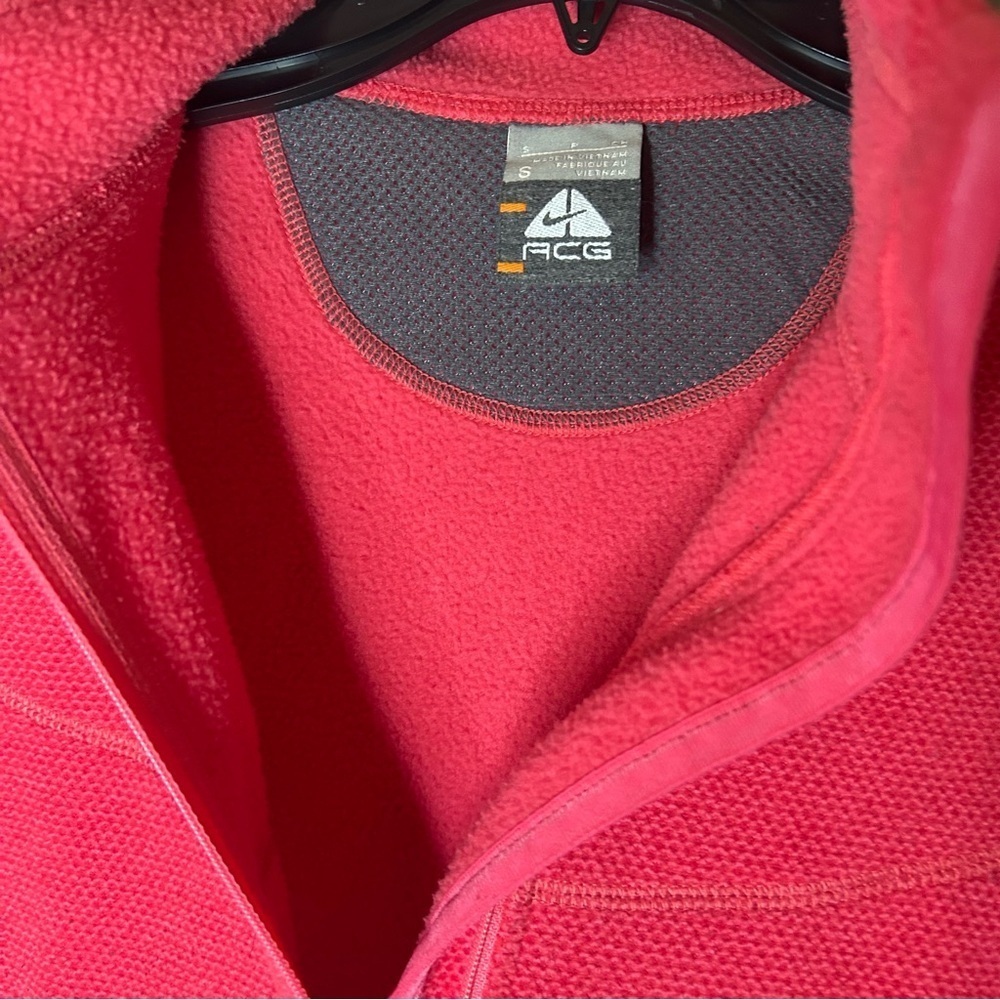 Nike ACG Pink Quarter Zip Fleece Pullover Small Outdoor Hiking - Picture 8 of 9